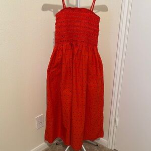 New Day Womens Orange Polka Dot Dress